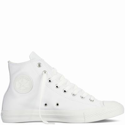 Converse Chuck Taylor All Star Mono Leather High Tops Mens - White Shoes (636GDYNW)